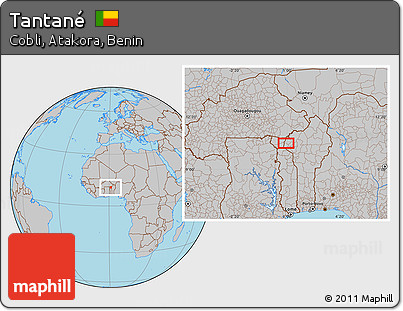 Gray Location Map of Tantané