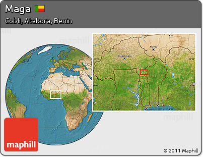 Satellite Location Map of Maga