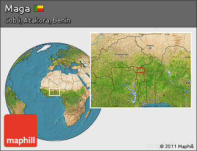 Satellite Location Map of Maga