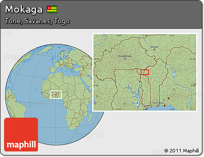 Savanna Style Location Map of Mokaga