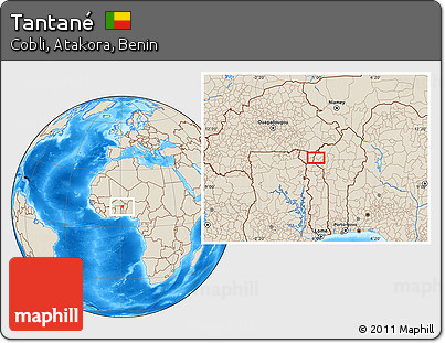 Shaded Relief Location Map of Tantané