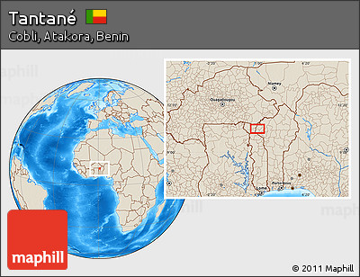 Shaded Relief Location Map of Tantané