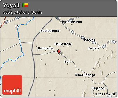 Shaded Relief Map of Yoyoli