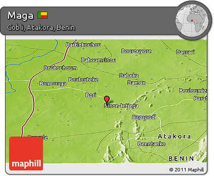 Physical Panoramic Map of Maga