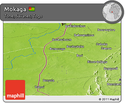 Physical Panoramic Map of Mokaga