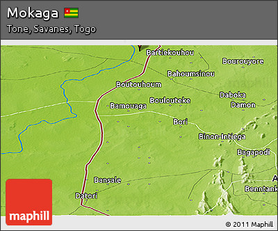 Physical Panoramic Map of Mokaga