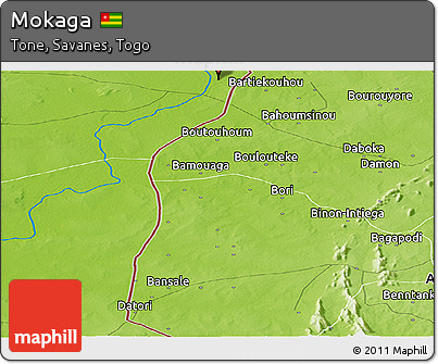 Physical Panoramic Map of Mokaga