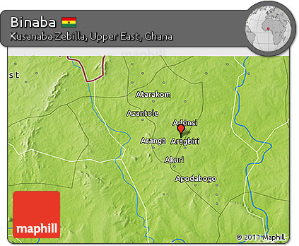 Physical 3D Map of Binaba
