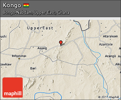 Shaded Relief 3D Map of Kongo