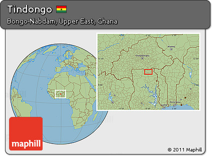 Savanna Style Location Map of Tindongo