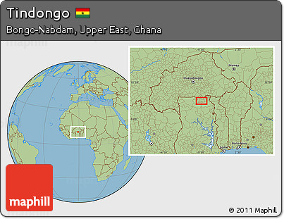 Savanna Style Location Map of Tindongo