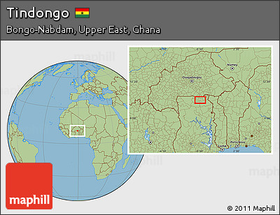 Savanna Style Location Map of Tindongo