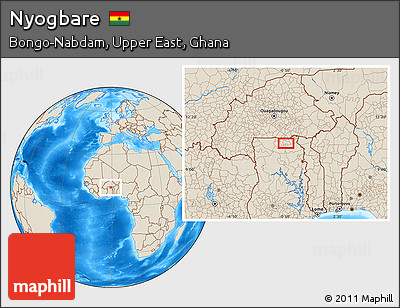 Shaded Relief Location Map of Nyogbare