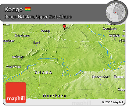 Physical Panoramic Map of Kongo
