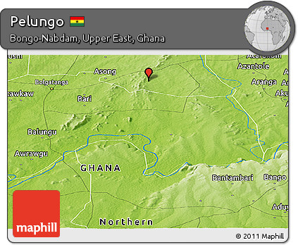 Physical Panoramic Map of Pelungo