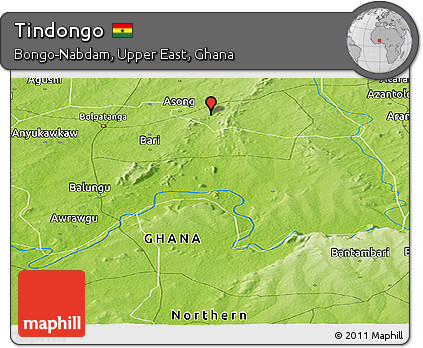 Physical Panoramic Map of Tindongo