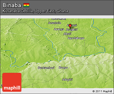 Physical Panoramic Map of Binaba