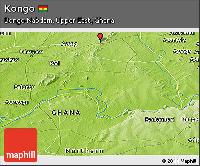 Physical Panoramic Map of Kongo