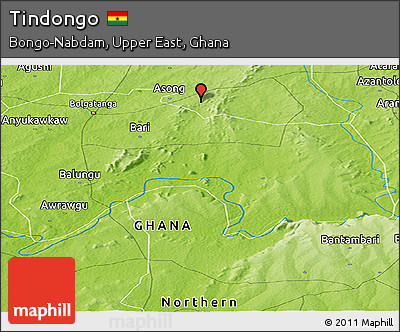 Physical Panoramic Map of Tindongo