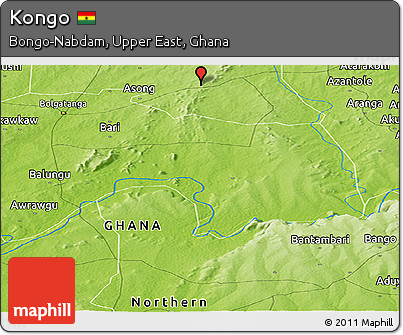 Physical Panoramic Map of Kongo