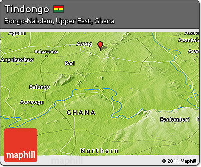 Physical Panoramic Map of Tindongo