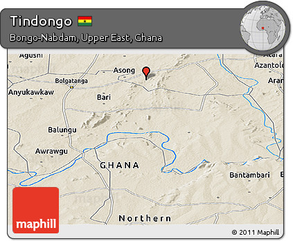 Shaded Relief Panoramic Map of Tindongo