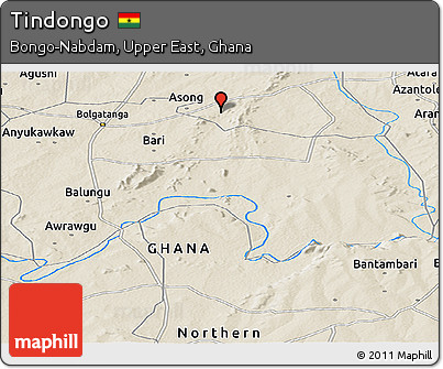 Shaded Relief Panoramic Map of Tindongo
