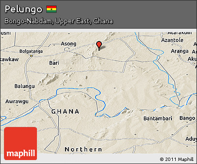 Shaded Relief Panoramic Map of Pelungo