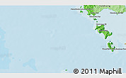 Political 3D Map of the area around 10° 38' 32" N, 102° 55' 30" E