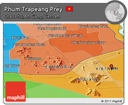 Political Panoramic Map of Phum Trapéang Prêy
