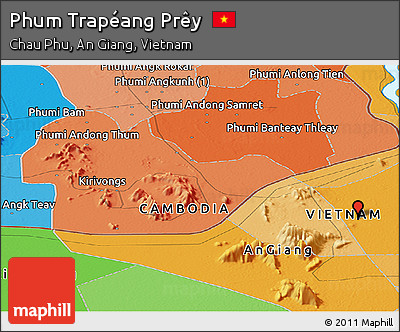 Political Panoramic Map of Phum Trapéang Prêy
