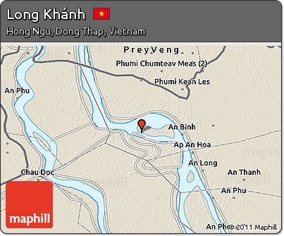 Shaded Relief 3D Map of Long Khánh