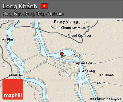 Shaded Relief 3D Map of Long Khánh