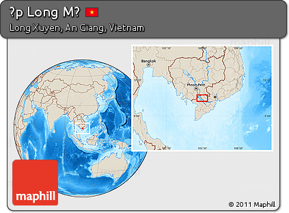 Shaded Relief Location Map of Ấp Long Mỹ