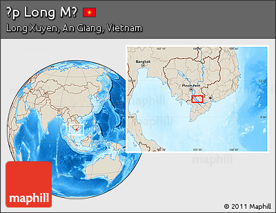 Shaded Relief Location Map of Ấp Long Mỹ