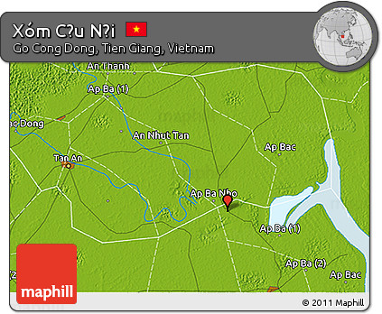 Physical 3D Map of Xóm Cầu Nội