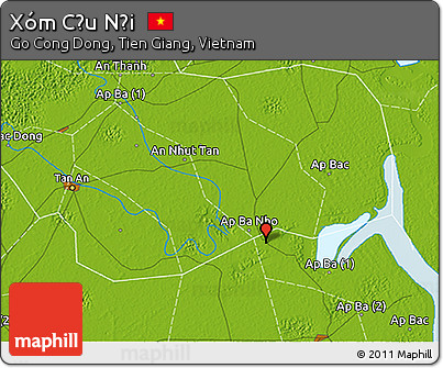 Physical 3D Map of Xóm Cầu Nội