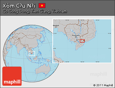 Gray Location Map of Xóm Cầu Nội