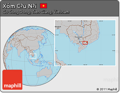 Gray Location Map of Xóm Cầu Nội