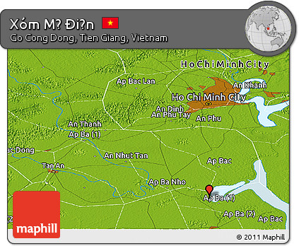 Physical Panoramic Map of Xóm Mỹ Ðiền