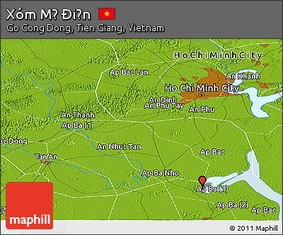 Physical Panoramic Map of Xóm Mỹ Ðiền