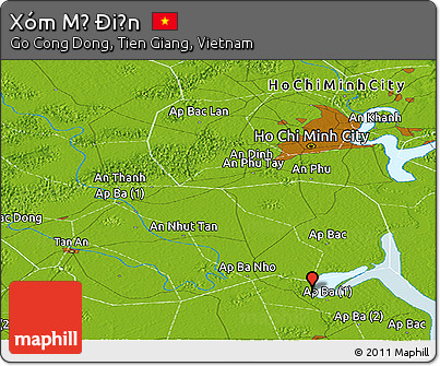Physical Panoramic Map of Xóm Mỹ Ðiền