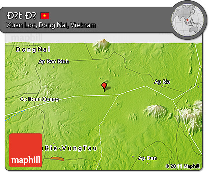 Physical 3D Map of Ðất Ðỏ