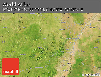 Satellite Map of the Area around 10° 38' 32" N, 10° 16' 30" E