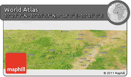 Satellite Panoramic Map of the Area around 10° 38' 32" N, 10° 16' 30" E