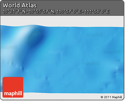 Shaded Relief 3D Map of the Area around 10° 38' 32" N, 111° 25' 30" E