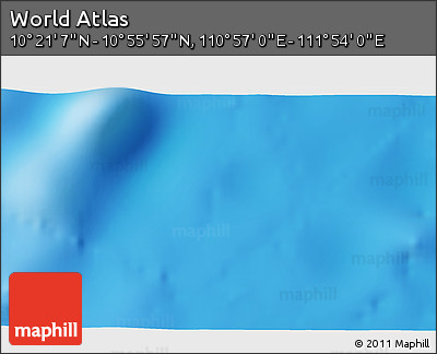 Shaded Relief 3D Map of the Area around 10° 38' 32" N, 111° 25' 30" E