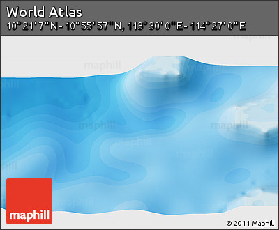 Political 3D Map of the Area around 10° 38' 32" N, 113° 58' 29" E