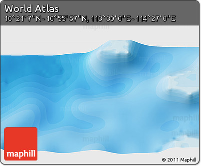 Political 3D Map of the Area around 10° 38' 32" N, 113° 58' 29" E