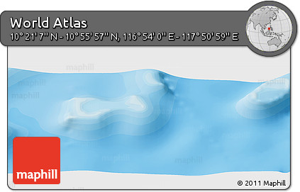Political Panoramic Map of the Area around 10° 38' 32" N, 117° 22' 30" E